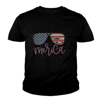 American Flag Sunglasses Youth T-shirt | Mazezy