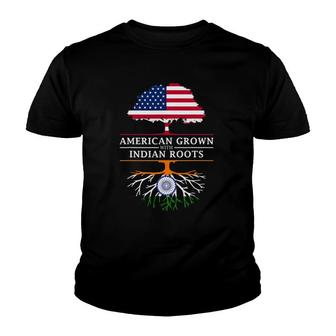 American Grown With Indian Roots India Youth T-shirt | Mazezy