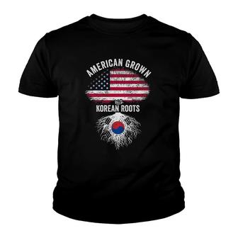 American Grown With Korean Roots Usa Korea Flag Youth T-shirt | Mazezy