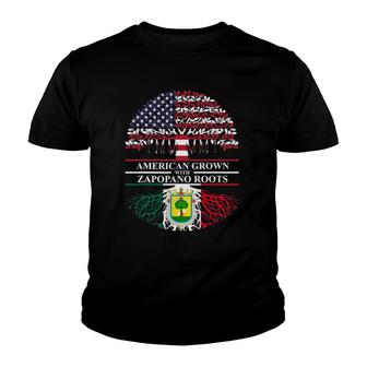 American Grown With Zapopano Roots Zapopan Roots America Youth T-shirt | Mazezy