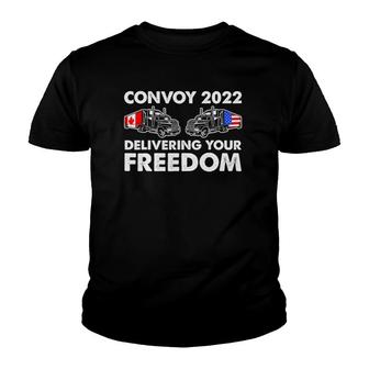 American Trucker Convoy 2022 Usa Canada Truck Driver Protest Youth T-shirt | Mazezy
