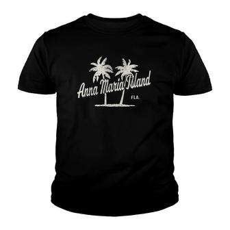 Anna Maria Island Florida Vintage 70S Palm Trees Graphic Youth T-shirt | Mazezy
