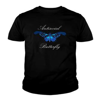 Antisocial Butterfly Introvert Funny Social Anxiety Youth T-shirt | Mazezy