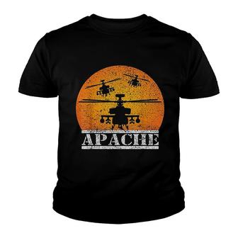 Apache Helicopter Ah64 Attack Helicopters Pilot Sunset Gift Youth T-shirt | Mazezy