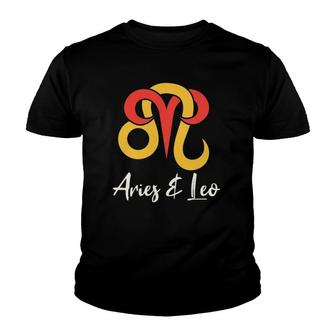 Aries And Leo Couple Zodiac Relationship Horoscope Men Women Youth T-shirt | Mazezy
