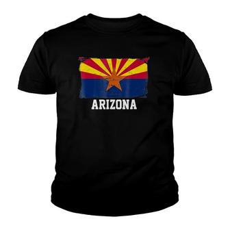 Arizona United States Vintage Distressed Flag Youth T-shirt | Mazezy
