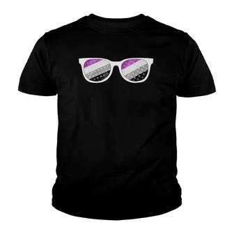 Asexual Pride Sunglasses Subtle Ace Flag Colors Youth T-shirt | Mazezy
