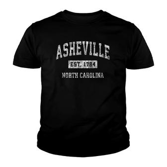 Asheville North Carolina Nc Vintage Established Sports Youth T-shirt | Mazezy