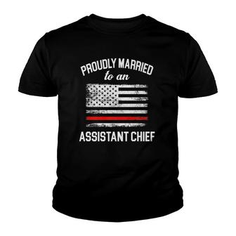 Assistant Fire Chief Wife Husband - Proudly Married Premium Youth T-shirt | Mazezy