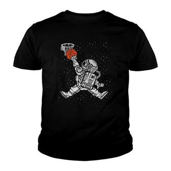 Astronaut Slam Dunk Basketball Space Youth T-shirt | Mazezy