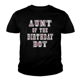 Aunt Of The Birthday Baller Baseball Themed Party Youth T-shirt | Mazezy