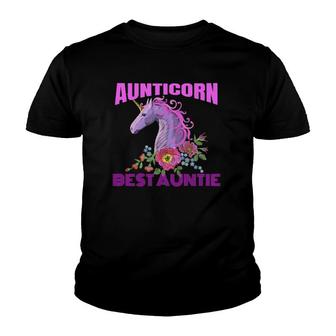 Aunticorn Women Best Auntie Aunt Youth T-shirt - Thegiftio UK
