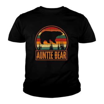 Auntie Bear New Aunt Baby Reveal Mothers Day Gift Youth T-shirt | Mazezy