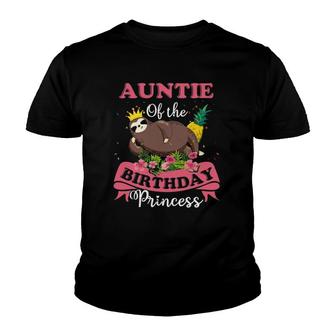 Auntie Of The Birthday Princess S Funny Sloth Tees Youth T-shirt | Mazezy
