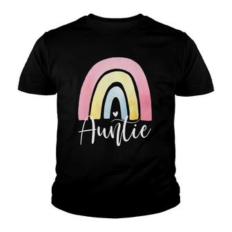 Auntie Rainbow Mother's Day Gift For Women Aunt From Nephew Youth T-shirt | Mazezy