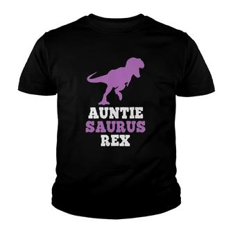 Auntie-Saurus Rex Dinosaur Gift Auntiesaurus Mother's Day Youth T-shirt | Mazezy