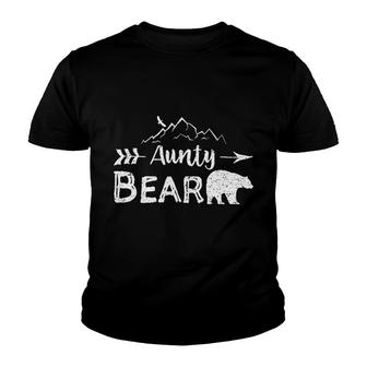 Aunty Bear Matching Family Aunt And Uncle Camping Gift Youth T-shirt - Thegiftio