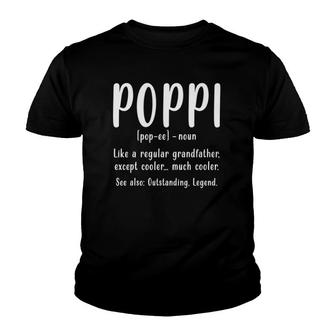 Awesome Grandpa Fathers Day Tee Poppi Definition Design Youth T-shirt | Mazezy
