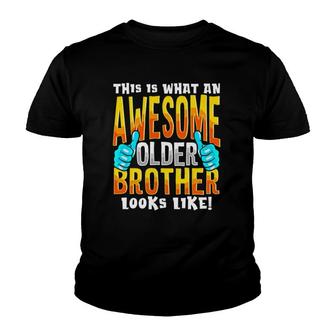 Awesome Older Brother - Pregnant Mom Newborn Reveal Big Bro Youth T-shirt | Mazezy