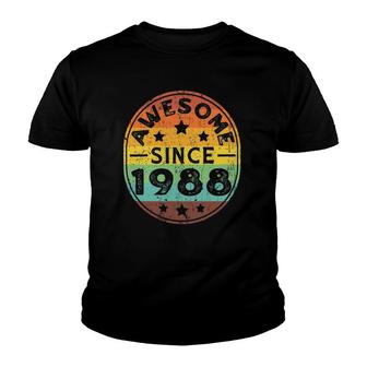 Awesome Since 1988 34Th Birthday Party Retro Vintage Men Youth T-shirt - Thegiftio UK