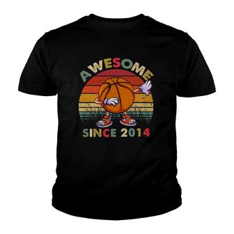 Awesome Since 2014 8Th Birthday S Dab Basketball Bday Youth T-shirt | Mazezy