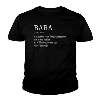 Baba Definition Funny Serbian Grandma Mother Day Gifts Youth T-shirt | Mazezy