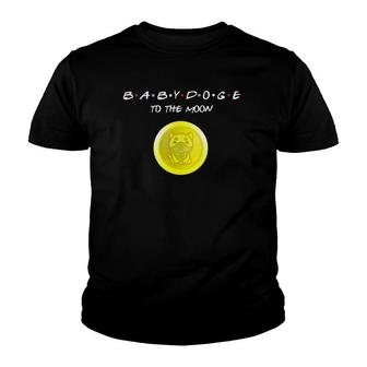 Babydoge To The Moon Meme Cryptocurrency Coin Youth T-shirt | Mazezy