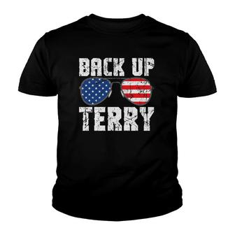 Back Up Terry American Flag Usa 4Th Of July Sunglasses Youth T-shirt | Mazezy