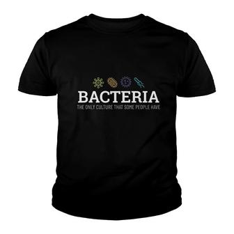 Bacteria Joke For Biology Youth T-shirt | Mazezy