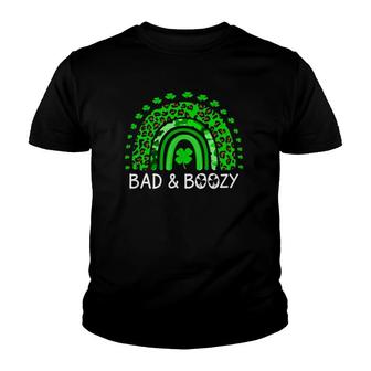 Bad And Boozy St Patrick's Day Rainbow Drinking Gift Youth T-shirt | Mazezy