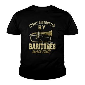 Baritone Funny Cat Lover Marching Band Baritonist Youth T-shirt - Thegiftio UK