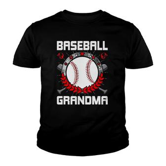 Baseball Grandma Baseball Player Lover Youth T-shirt | Mazezy