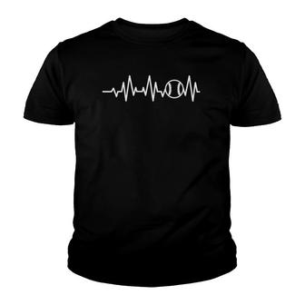 Baseball Heartbeat Pulse Baseball Players And Fans Youth T-shirt | Mazezy