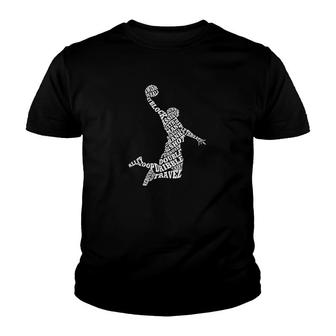 Basketball Player Typography Youth T-shirt | Mazezy