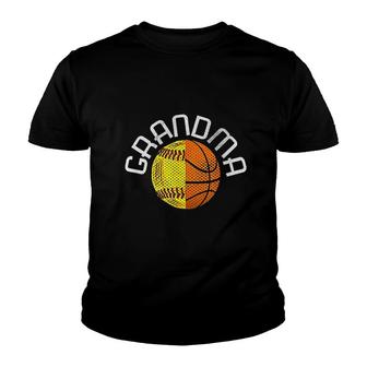 Basketball Softball Funny Grandma Youth T-shirt | Mazezy