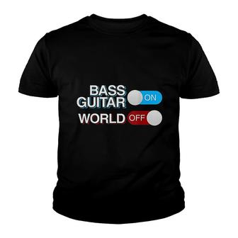 Bass Guitar On World Off Youth T-shirt - Thegiftio UK