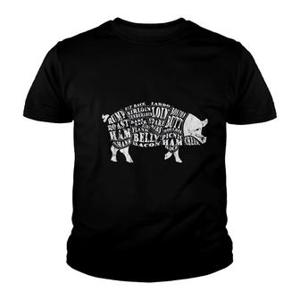 Bbq Pig Cuts Barbecue And Grilling Youth T-shirt - Thegiftio UK