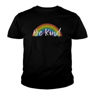 Be Kind Rainbow Lgbt Gay Pride Month Novelty Gift Youth T-shirt | Mazezy