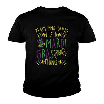 Beads Bling Mardi Gras Thing Carnival Party Men Women Gift Tank Top Youth T-shirt | Mazezy CA