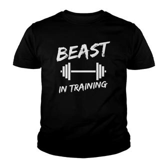 Beast In Training Father Son Fitness Bodybuilding Matching Youth T-shirt | Mazezy