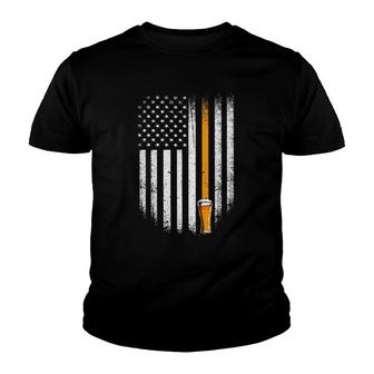 Beer For Men Vintage Craft Beer American Flag Youth T-shirt | Mazezy