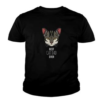 Best Cat Dad Ever Cat Kitty Kitten Daddy Father Youth T-shirt | Mazezy