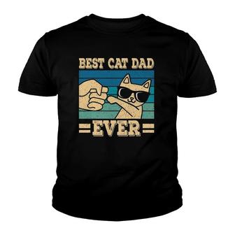 Best Cat Dad Ever Funny Cat Retro Youth T-shirt - Thegiftio UK
