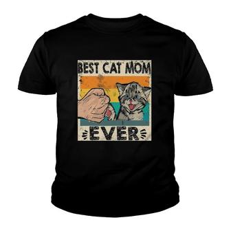 Best Cat Mom Ever Funny Cat Mommy Mothers Day Gift Youth T-shirt - Thegiftio UK
