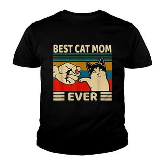 Best Cat Mom Ever Vintage Bump Fit Mothers Day Youth T-shirt - Thegiftio