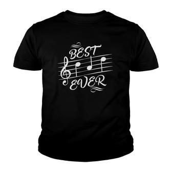 Best Dad Ever Music Notes Musician Fathers Day Youth T-shirt | Mazezy DE