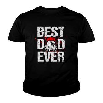 Best Dad Ever Vintage Firefighter Thin Red Line Fireman Gift Youth T-shirt | Mazezy