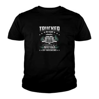 Best Dad Trucker Youth T-shirt | Mazezy