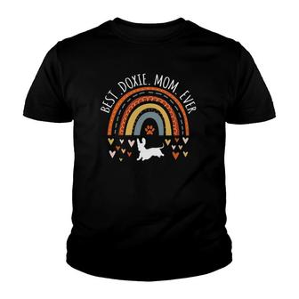 Best Doxie Mom Ever Rainbow Gifts Dachshund Lover Dog Mama Youth T-shirt | Mazezy