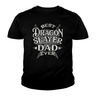 Best Dragon Slayer Dad Ever D20 Rpg Dungeons Gamer Dad Gift Youth T-shirt - Thegiftio UK